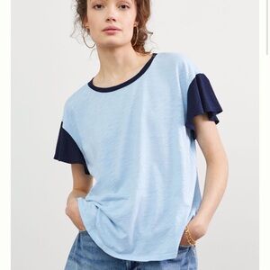 Anthropologie Monika t.la Flutter Sleeve Tee